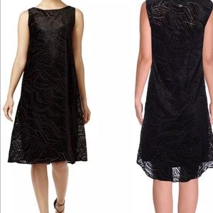 Black Burnout Classic Style Sleeveless Dress